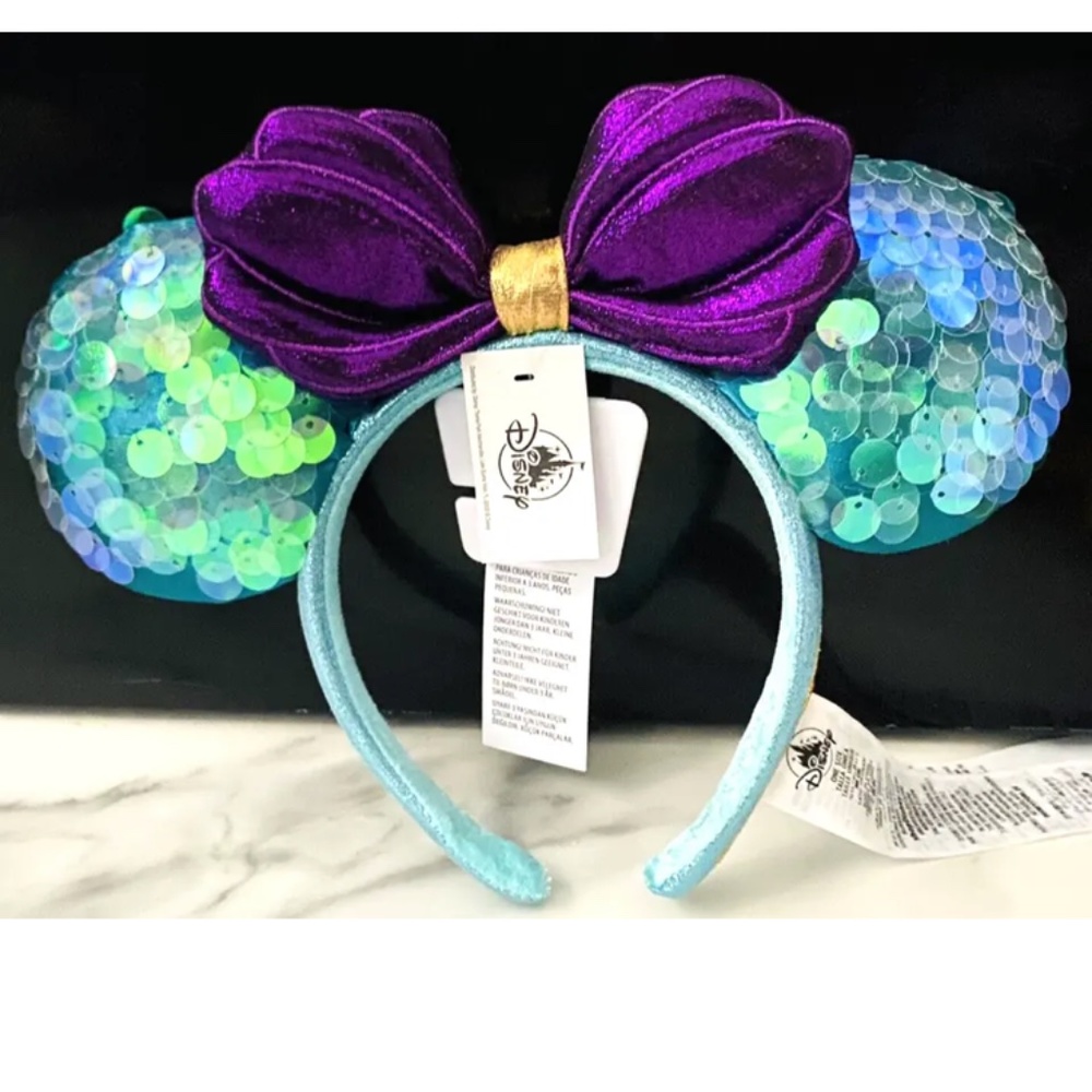 NWT Disney Little Mermaid Ariel Dinglehopper Minnie Bow Ears Headband